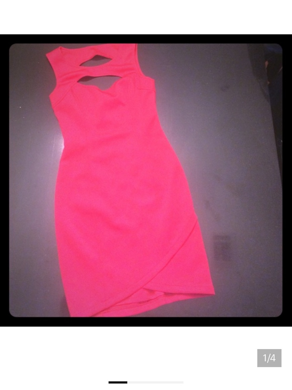 Guess Hot Pink Cutout Bodycon Mini Dress